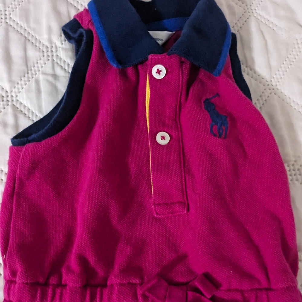 RALPH LAUREN Baby Girl Tunic Dress 3 Months Pink Blue